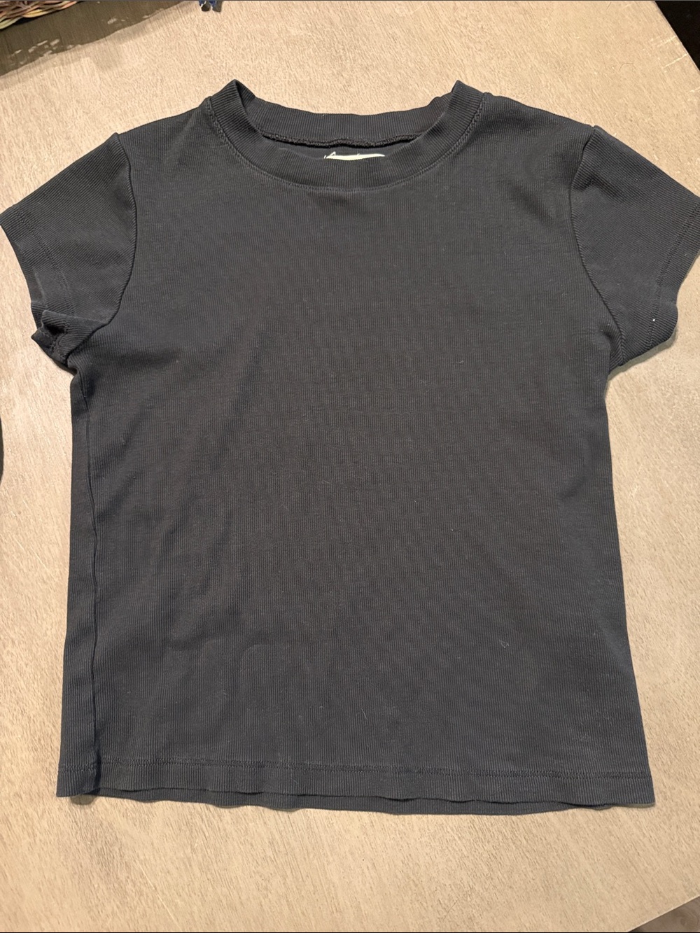 Madewell Black Short Sleeve Ribbed Tee